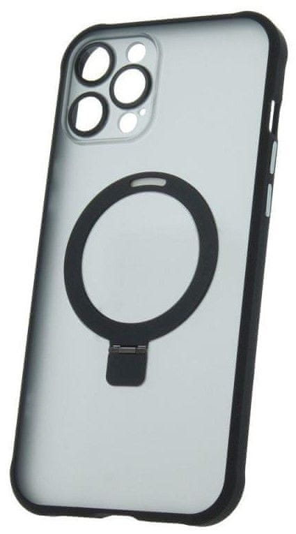 Forever Silikónové TPU puzdro Mag Ring pre iPhone 12 Pro Max čierne (TPUAPIP12PMMRTFOBK)